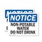 Signmission Non-Potable Water Not For Drinking, 24 in W x Rectangle, Plastic OS-2PACK-NS-P-1824-L-15094 - alternate 1